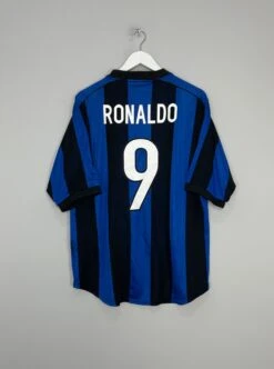 1999/00 INTER MILAN RONALDO #9 HOME SHIRT (L) NIKE(1999 00 Inter Milan Ronaldo 9 Home Shirt L Nike)