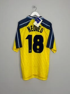 1996/98 LAZIO NEDVED #18 *BNWT* AWAY SHIRT (XXL) UMBRO(1996 98 Lazio Nedved 18 Bnwt Away Shirt Xxl Umbro 1)