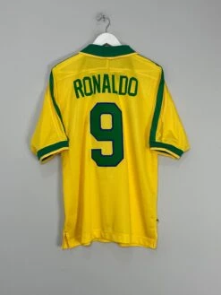 1997/98 BRAZIL RONALDO #9 HOME SHIRT (L) NIKE(1997 98 Brazil Ronaldo 9 Home Shirt L Nike)