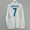 2017/18 REAL MADRID RONALDO #7 L/S HOME SHIRT (M) ADIDAS(2017 18 Real Madrid Ronaldo 7 L S Home Shirt M Adidas24)