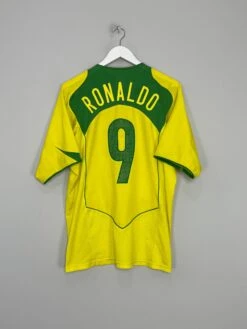 2004/06 BRAZIL RONALDO #9 HOME SHIRT (M) NIKE(2004 06 Brazil Ronaldo 9 Home Shirt M Nike)