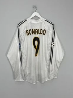 2004/05 REAL MADRID RONALDO #9 L/S C/L HOME SHIRT (L) ADIDAS(2004 05 Real Madrid Ronaldo 9 L S C L Home Shirt L Adidas3)