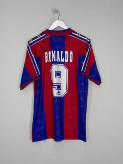 1995/97 BARCELONA RONALDO #9 *PLAYER ISSUE* HOME SHIRT (M) KAPPA(1995 97 Barcelona Ronaldo 9 Home Shirt M Kappa24)