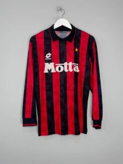 1993/94 AC MILAN L/S HOME SHIRT (M) LOTTO(1993 94 Ac Milan L S Home Shirt M Lotto255)