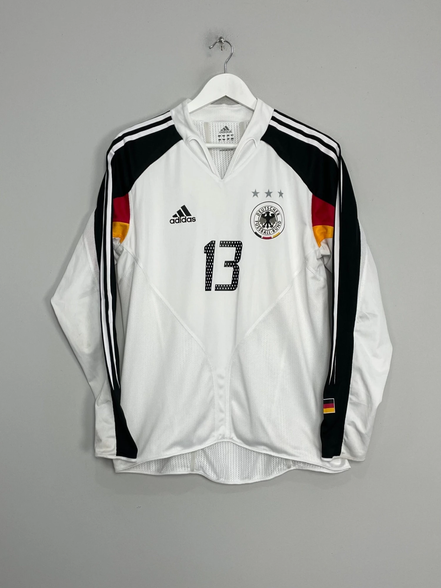2004/05 GERMANY BALLACK #13 *PLAYER ISSUE* L/S HOME SHIRT (M) ADIDAS(2004 05 Germany Ballack 13 Player Issue L S Home Shirt M Adidas54) 5 2004/05 GERMANY BALLACK #13 *PLAYER ISSUE* L/S HOME SHIRT (M) ADIDAS(2004 05 Germany Ballack 13 Player Issue L S Home Shirt M Adidas54) - Image 3