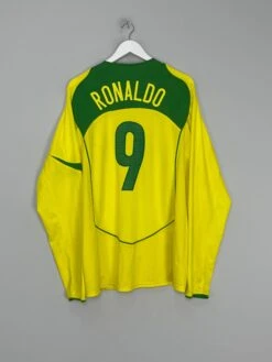 2004/06 BRAZIL RONALDO #9 L/S HOME SHIRT (XL) NIKE(2004 06 Brazil Ronaldo 9 L S Home Shirt Xl Nike645)
