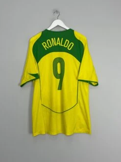2004/06 BRAZIL RONALDO #9 HOME SHIRT (XL) NIKE(2004 06 Brazil Ronaldo 9 Home Shirt Xl Nike123)