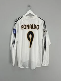 2004/05 REAL MADRID RONALDO #9 C/L L/S HOME SHIRT (M) ADIDAS(2004 05 Real Madrid Ronaldo 9 C L L S Home Shirt M Adidas66)