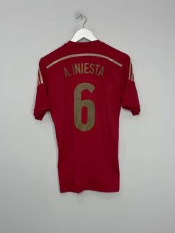 2013/15 SPAIN A.INIESTA #6 HOME SHIRT (S) ADIDAS(2013 15 Spain A Iniesta 6 Home Shirt S Adidas577)