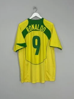 2004/06 BRAZIL RONALDO #9 HOME SHIRT (L) NIKE(2004 06 Brazil Ronaldo 9 Home Shirt L Nike78)