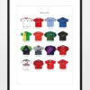 ICONIC MANCHESTER UNITED SHIRTS A3 PRINT(Iconic United Shirts A3 Print) -Cultkits Shop United shirts prinit listing 1 a