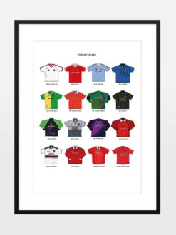 ICONIC MANCHESTER UNITED SHIRTS A3 PRINT(Iconic United Shirts A3 Print)