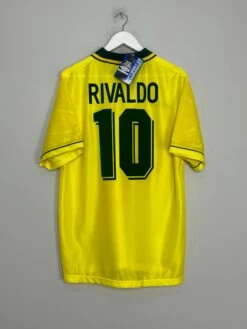 1994/96 BRAZIL RIVALDO #10 *BNWT* HOME SHIRT (L) UMBRO(1994 96 Brazil Rivaldo 10 Bnwt Home Shirt L Umbro55)