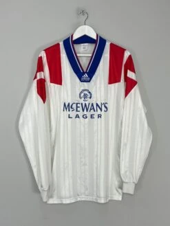 1992/94 RANGERS *PLAYER ISSUE* L/S AWAY SHIRT (XL) ADIDAS(1992 94 Rangers L S Away Shirt Xl Adidas4)