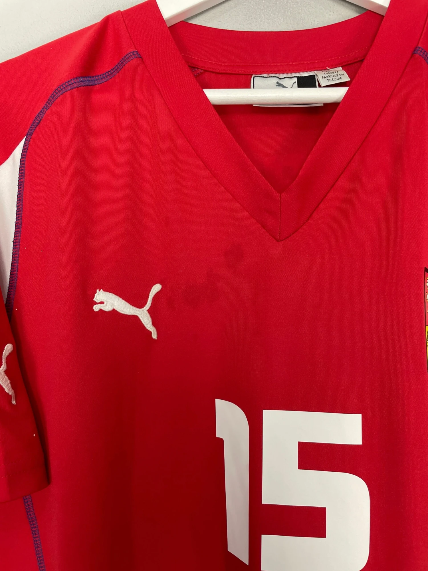 2003/04 CZECH REPUBLIC BAROS #15 HOME SHIRT (XL) PUMA(2003 04 Czech Republic Baros 15 Home Shirt Xl Puma78) 7 2003/04 CZECH REPUBLIC BAROS #15 HOME SHIRT (XL) PUMA(2003 04 Czech Republic Baros 15 Home Shirt Xl Puma78) - Image 5