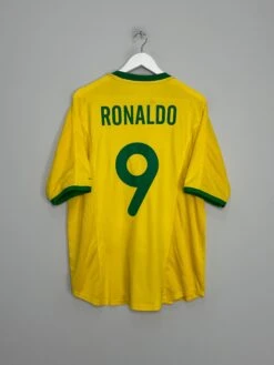 2000/02 BRAZIL RONALDO #9 HOME SHIRT (L) NIKE(2000 02 Brazil Ronaldo 9 Home Shirt L Nike11)
