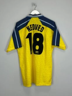 1996/98 LAZIO NEDVED #18 AWAY SHIRT (XL) UMBRO(Lazu38783)