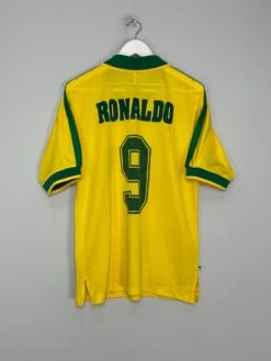 1997/98 BRAZIL RONALDO #9 HOME SHIRT (M) NIKE(1997 98 Brazil Ronaldo 9 Home Shirt M Nike24)