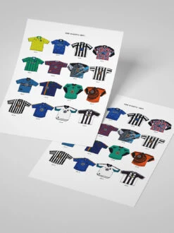 ICONIC NEWCASTLE UNITED SHIRTS A3 PRINT(Iconic Newcastle United Shirts A3 Print) 6 ICONIC NEWCASTLE UNITED SHIRTS A3 PRINT(Iconic Newcastle United Shirts A3 Print) -Cultkits Shop newcastle a3 print mock 2
